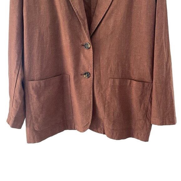 Marine Layer Flora Hemp Tencel Blazer Oversize Brown Women's Size XL NWOT - Picture 7 of 16